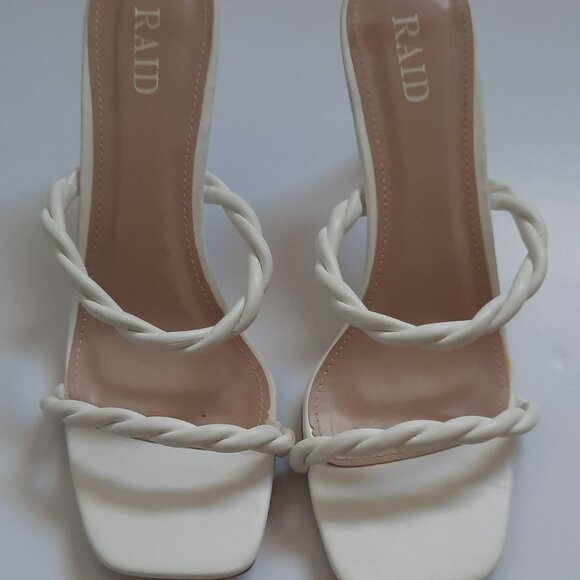 RAID Sameera Heeled Mule Sandals Slip-On in White - Picture 4 of 7